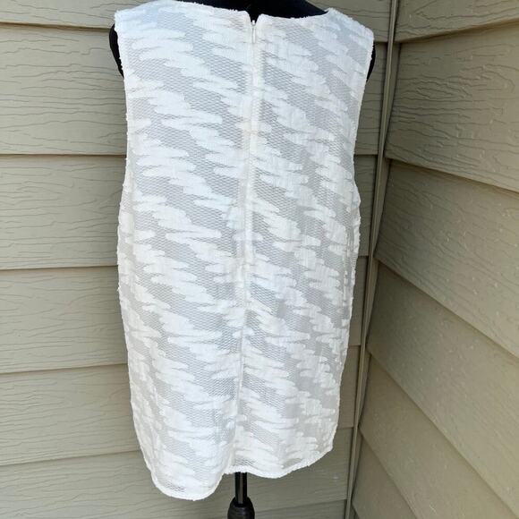HALOGEN lace texturized sleeveless top white, women's XL - Picture 4 of 9